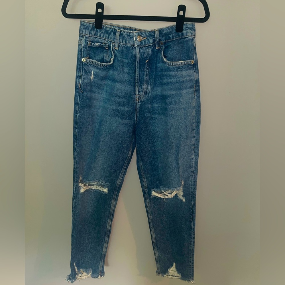 Zara “mom fit” high rise jeans